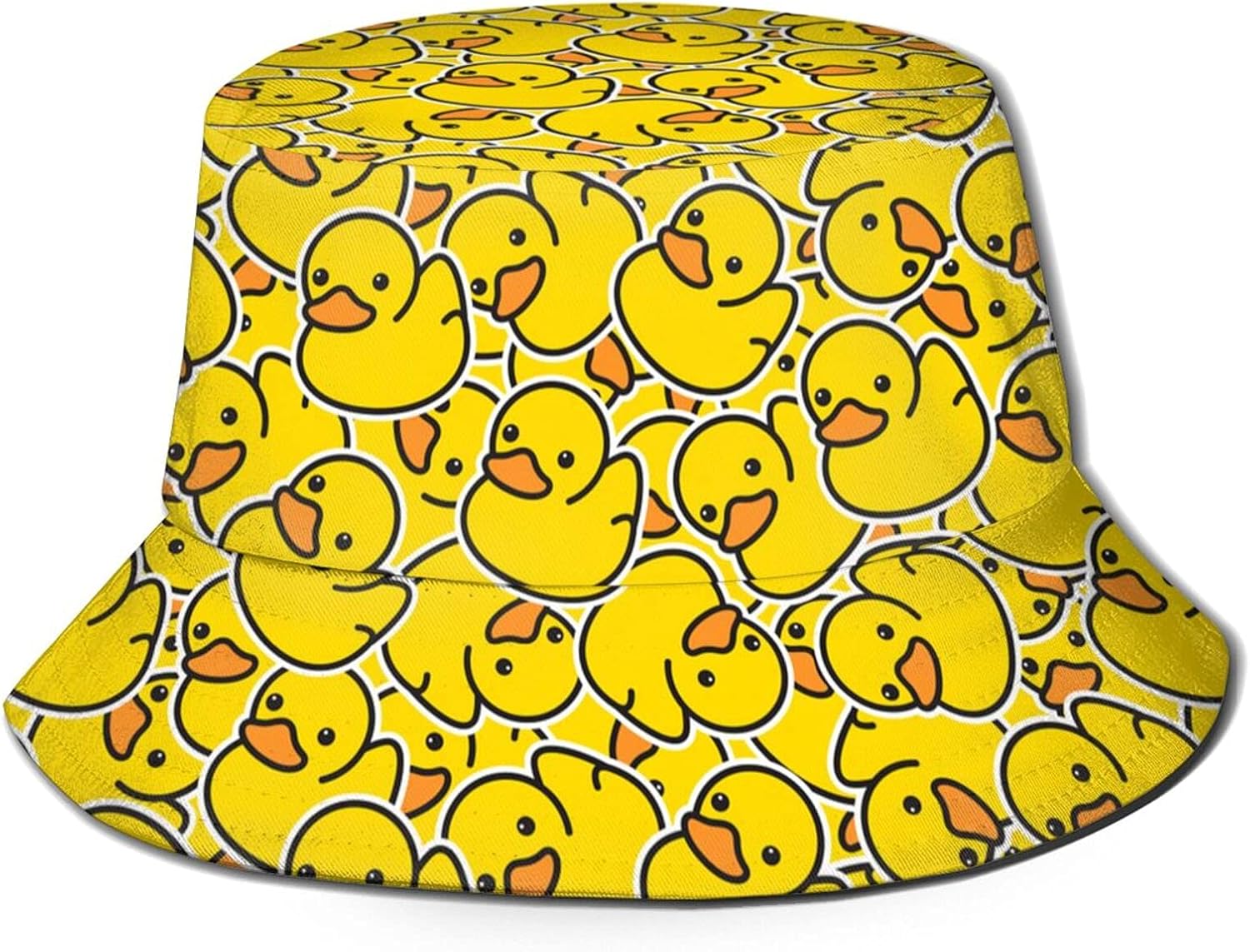 Wardrobe color Fashion Bucket Hat,Duck Rubber Ducky Isolated Cartoon