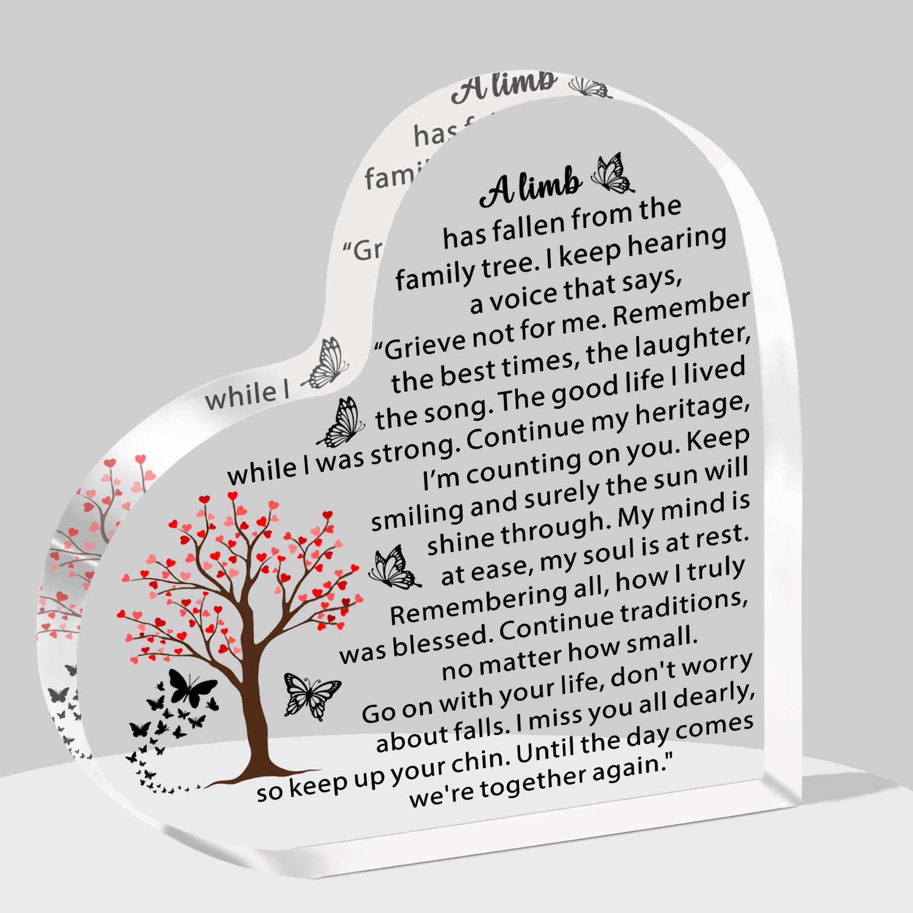 SDOFY Sympathy Gifts for Loss of Loved One Memorial Gifts for Loss of Mum Dad Bereavement Gift Loss of a Mother Father Sympathy Gifts Memorial Acrylic Plaque
