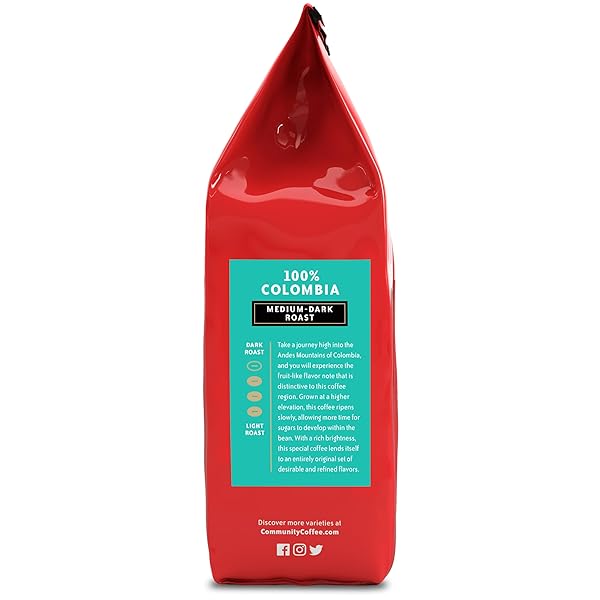 COMMUNITY COFFEE 100% COLOMBIA, MEDIUM DARK ROAST GROUND COFFEE, 12 OUNCE (PACK OF 1)