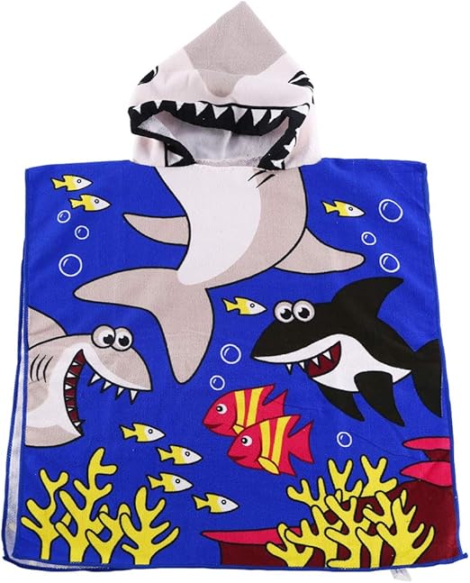 shark hooded beach towel
