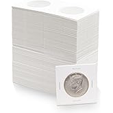 50 Half Dollar 2x2 Premium Cardboard Coin Flips Paper Holders Mylar Archival Safe Storage