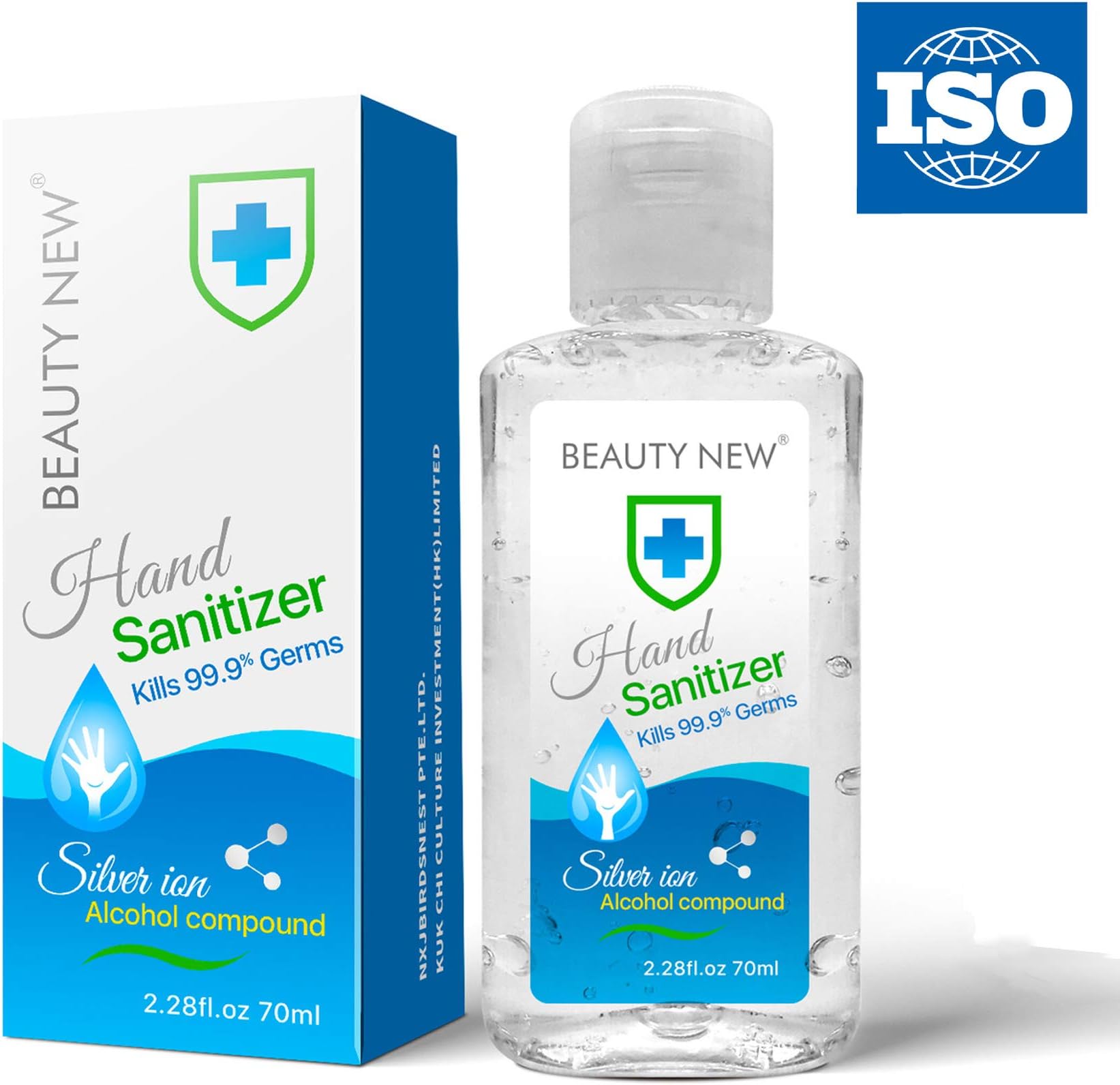 Dafuz Advanced Antibacterial Hand Sanitizer Gel for Kids Adults, 70ML Health and Safety Disposable Antibacterial Sterilization Hand Wash Refreshing Gel Travel Size for the office/Kitchen/School/Gyms