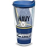 Tervis Navy Forever Proud Made in USA Double Walled Insulated Tumbler Travel Cup Keeps Drinks Cold & Hot, 24oz, Classic