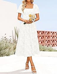 ZESICA Women's Summer Boho Floral Midi Dresses 2025