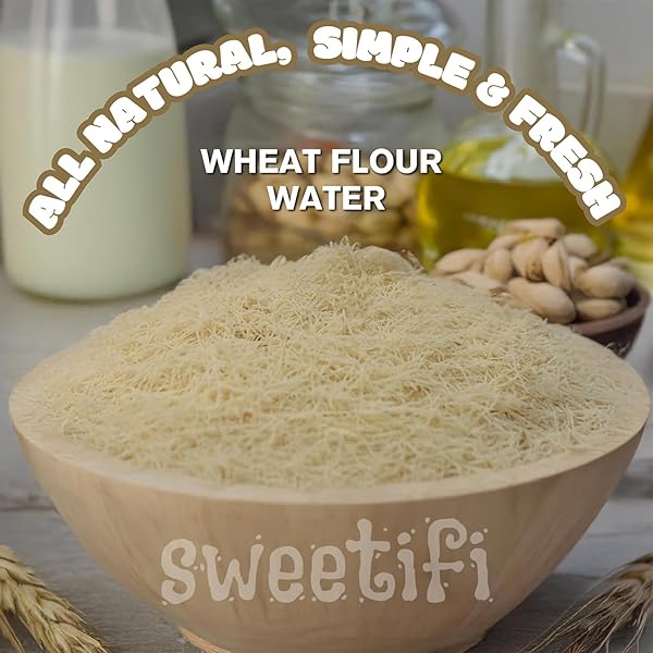 SWEETIFI KATAIFI SHREDDED FILLO DOUGH, DRIED CHOPPED KATAIFI FOR DUBAI CHOCOLATE, AUTHENTIC KATAIFI PASTRY FOR DESSERTS AND SWEET TREATS (250GR (0.55LB))