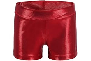 DTONE Girls Dance Short Gymnastics Athletic Shorts Sparkle Glitter Tumbling Bottoms