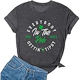 Yimoya St Patricks Day Shirt Women Irish Slainte Shirts Everybody in The Pub T Shirts Lucky Shirts