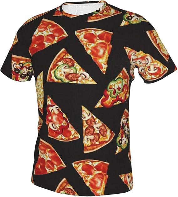 Amazon Co Jp Tシャツ メンズ 半袖 黒 ピザ クルーネック 大きいサイズ ファッション カジュアル 定番 人気 ランキング スポーツ シャツ 下着 春 夏 秋 冬 服 ファッション小物