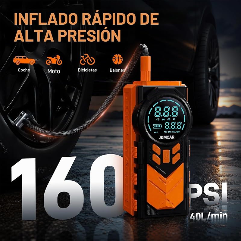 Arrancador de Baterias Coche Compresor -4 en 1 con Pantalla LCD — foto 3 de 8