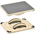 Balance Board for Adults Anti-Slip 400LBS Balance Boards for Physical Therapy, 2-in-1 Slant Board for Balance Core Training, Professional Wooden Balance Board for Leg Workout, Adjustable 25 or 30-Degree Stretch Incline Board