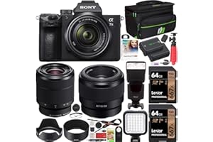Sony ILCE-7M3K/B a7III Full Frame Mirrorless Camera with 2 Lens Kit FE 28-70mm F3.5-5.6 SEL2870 + FE 50mm F1.8 SEL50F18F | Official Sony USA Partner Model | Bundle with 2X 64GB Cards, Deco Gear Case