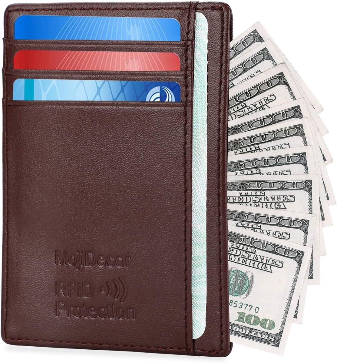 MojiDecor RFID Card Protector Credit Card Protector, Leather Credit