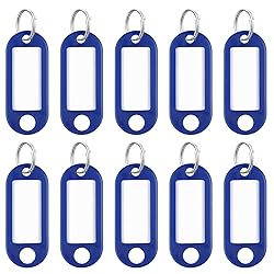 Uniclife 10 Pieces Key Tags 2 Inch Soft Plastic Key