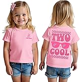Two Cool Birthday Shirt 2nd Birthday Girl T-Shirt 2 Year Old Toddler Girls Second B-Day Party Short Sleeve Tops