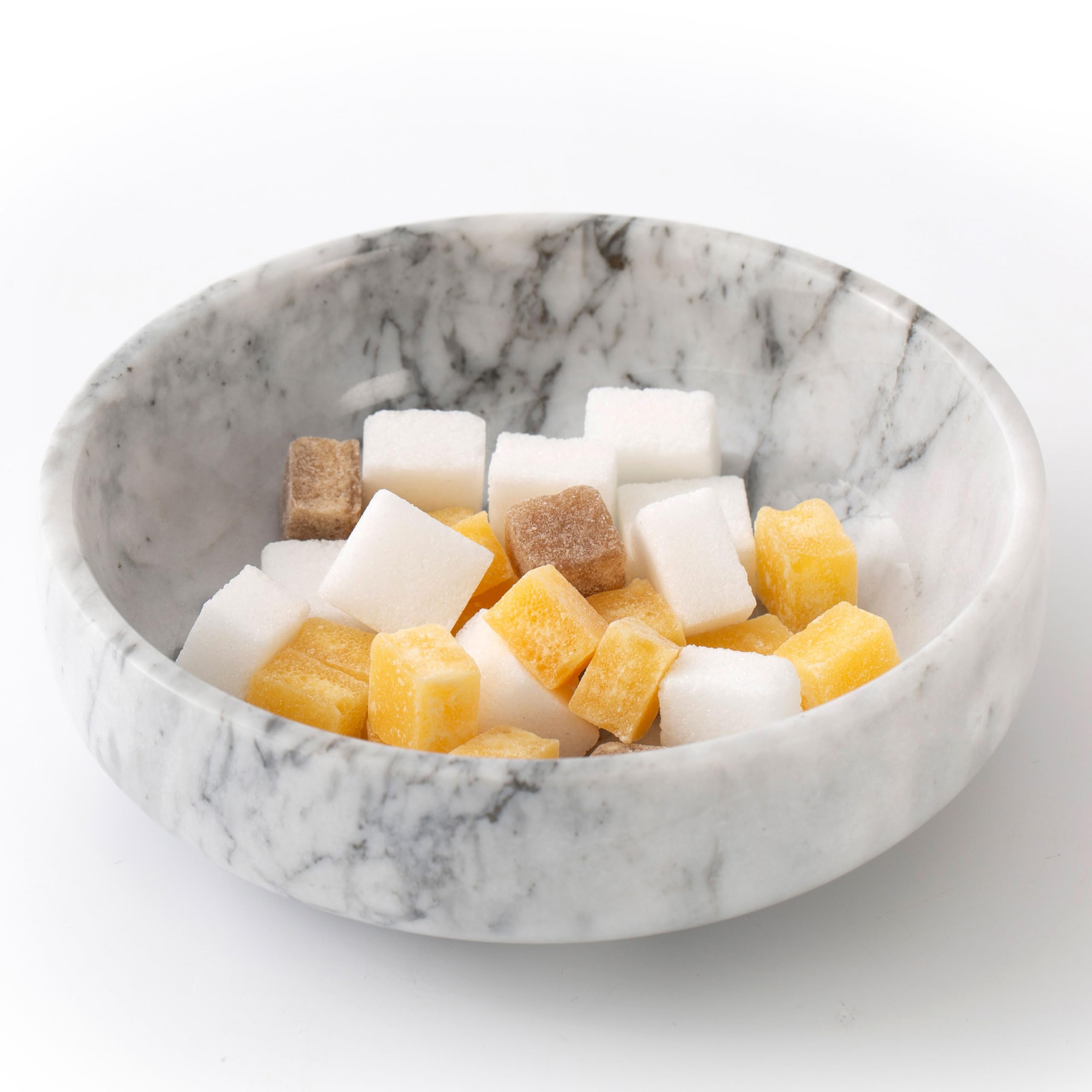 Photo 1 of CM CHIC MONDAY Candy Dish, Marble Candy Bowl for Office Desk, Hard Candy Dispenser Servers, Entry Way Table Home Decor, Nut Dish (White&Grey, 5.9 INCH)