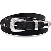 Silver or Gold Buckle Genuine Suede Leather Casual Dress Jean Belt 1"(25mm) Wide