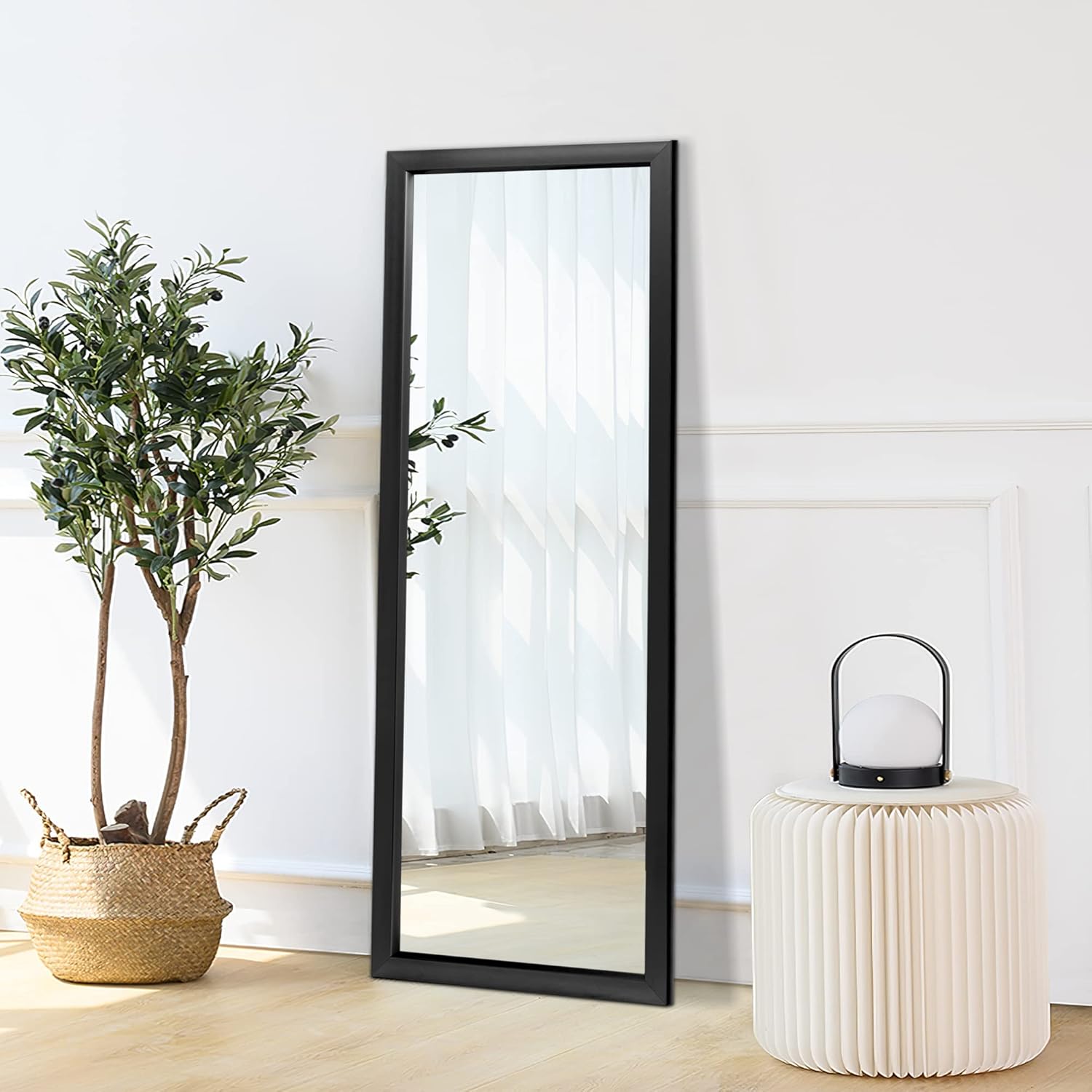 Mirrors - NeuType Wall Mirror Wall Mounted Mirror, Wall Mirror Full Length Decor Mirror Hanging on The Door or on The Wall, Full Length Wall Mirror with Polystyrene Frame for Home Decoration, Black 43
