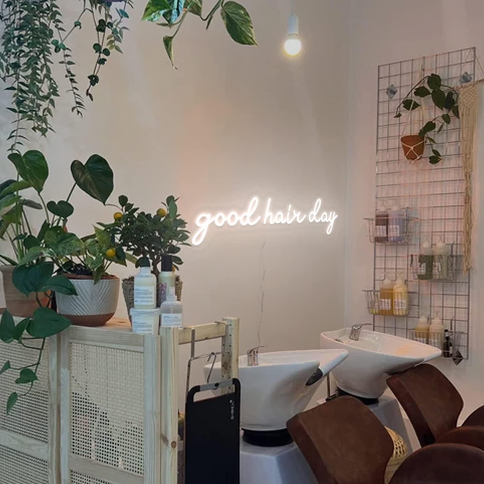 MewNeon Good Hair Day LED Neon Sign for Hair Salon Wall Decor,Barber ...