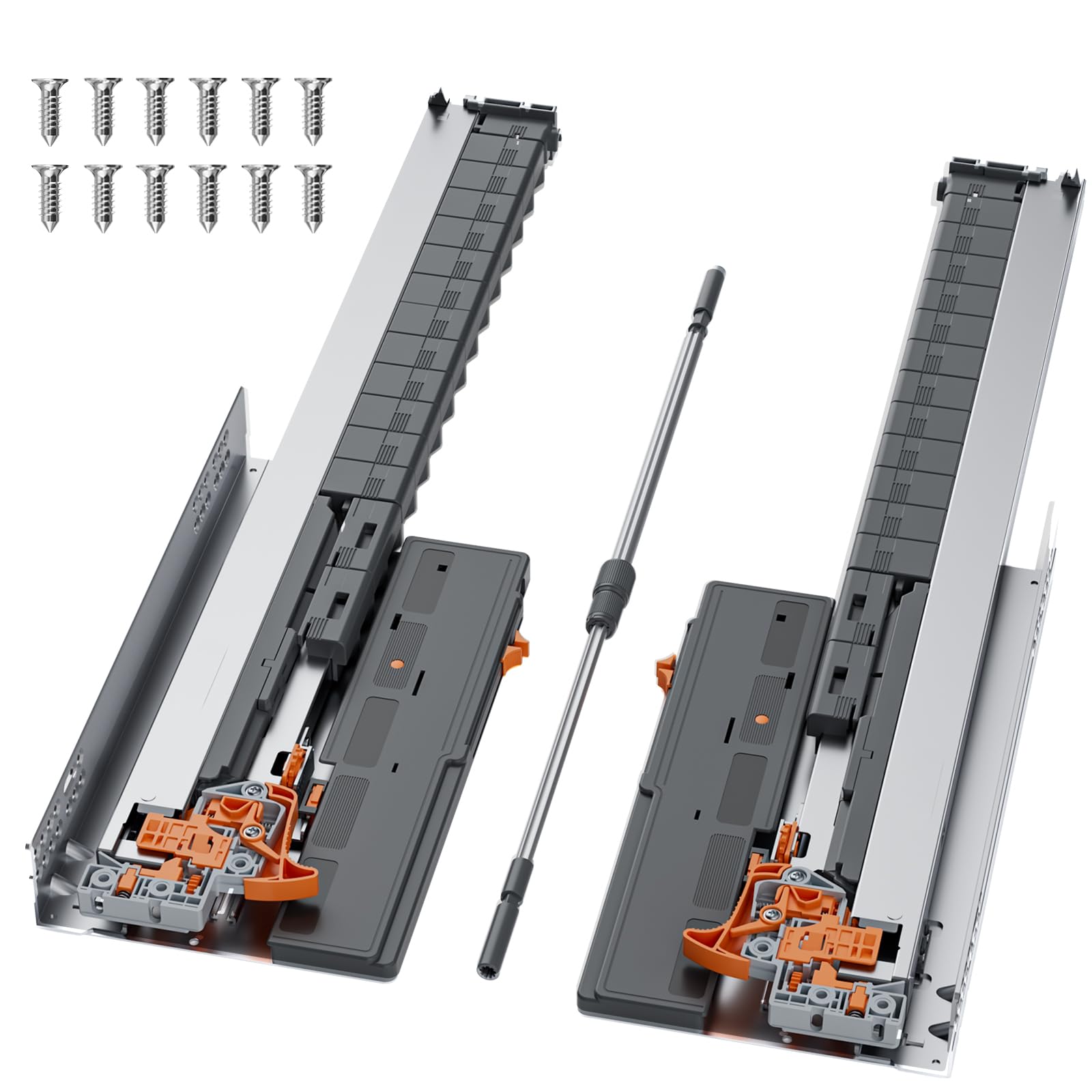 SIGOEI 20 Inch Push to Open & Soft Close Undermount Drawer Slides, Full Extension Concealed Drawer G