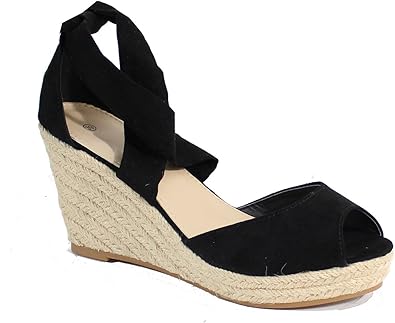 Espadrille Compensee Style Daim No Name Speciale Ete 36 Eu Noir Amazon Fr Chaussures Et Sacs