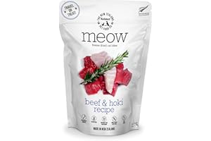 THE NEW ZEALAND NATURAL PET FOOD CO. The New Zealand Natural Pet Food Co Meow Freeze Dried Cat Food - Beef & Hoki Recipe, High Protein, Meals & Toppers, Dry Cat Food,1.76 oz
