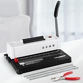Lumoshine Spiral Coil Binding Machine, 12 Sheets Punch Capacity, Electric Coil Insert, Book Binder Machine for Letter/A4/A5/ Size Paper, with 100pcs 5/16'' Coils &amp; Plier