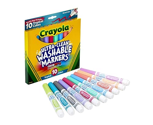 Crayola Ultra Clean Washable Markers, Tropical, Gift for Kids