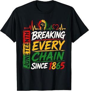Breaking Every Chain Since 1865 Black Women Men Juneteenth T-Shirt