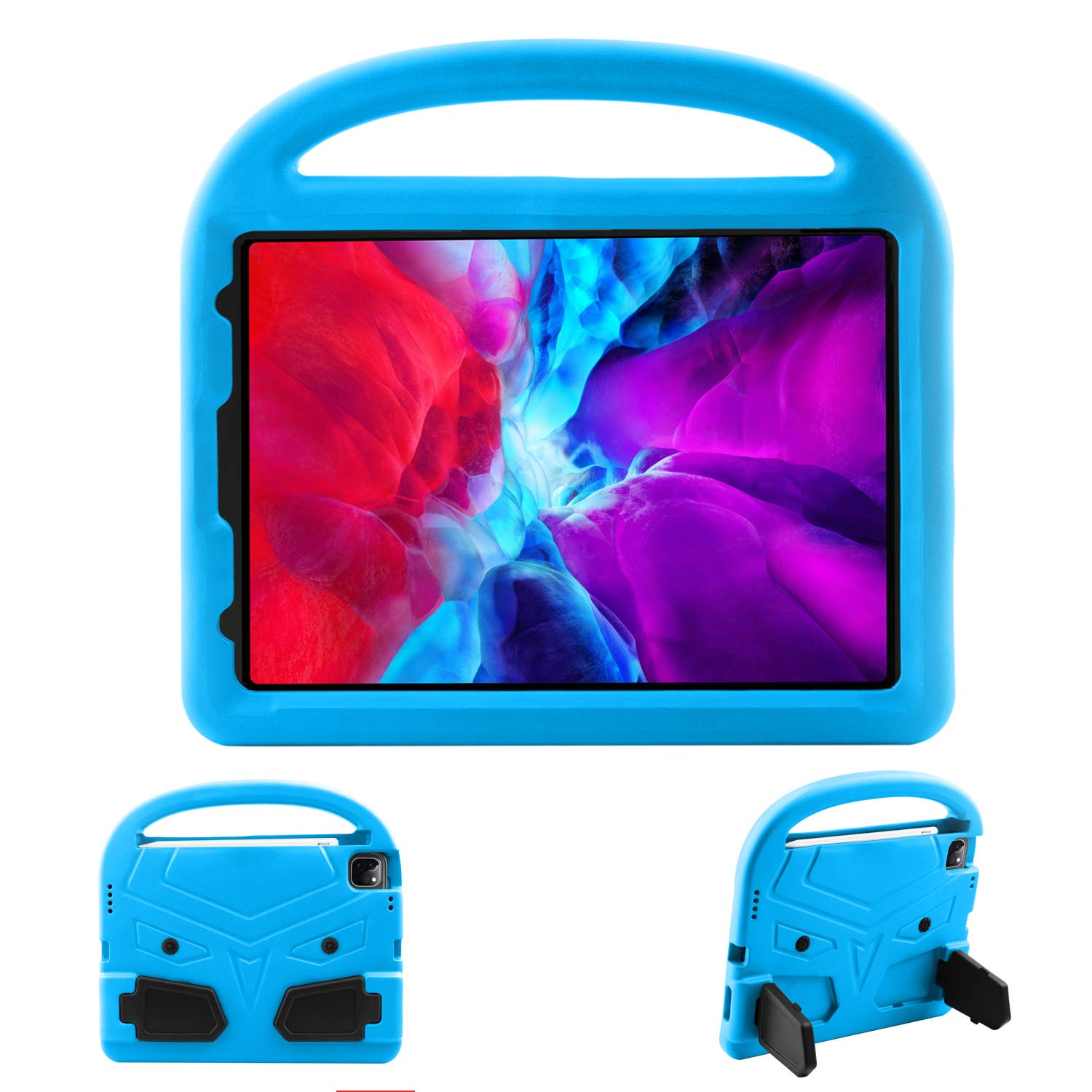 MiusiCase iPad Air 4 10.9" 2020 / iPad Pro 11 inch 2020/2018 Case - Multi Function Child Shockproof Kids Case Silicone Cover with Stand and Handle.(Blue)
