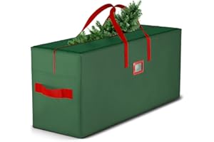 LAXINIS WORLD Christmas Tree Storage Bag, Fits Up to 7.5 ft Tall Artificial Disassembled Tree, Waterproof Heavy Duty Storage Container with Handles, 47"x15"x20” (Green)