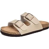 Torotto Kids Sandals Boys Girls Slide Summer Non-slip Cork Glitter Toddler Slippers with Adjustable Straps for Indoor & Outdoor