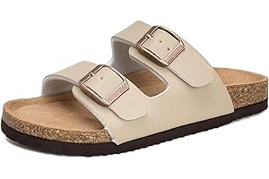 Torotto Boys Girls Glitter Slide Sandals Summer Non-slip Cork Toddler Slippers with Adjustable Straps for Indoor & Outdoor