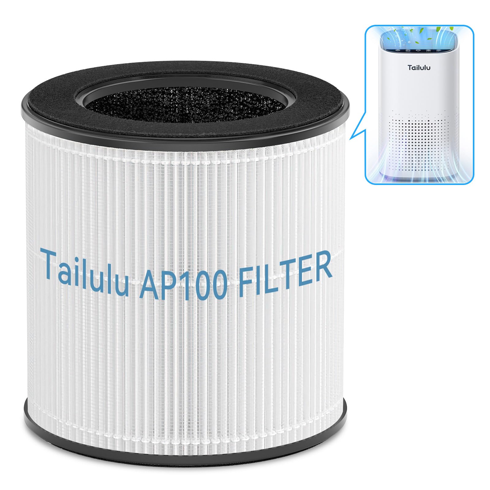 Luftreiniger-Filter für Tailulu AP100 Luftreiniger, 3-in-1 echter H13-HEPA-Filter, 1 Stück