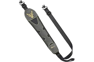 EZshoot Two Point Sling Gun Sling with Swivels, Comfortable Neoprene Padded Rifle Sling with Thumb Loop, Length Adjustable Sh