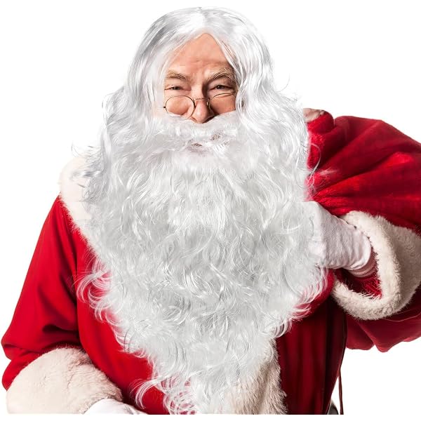 Perruque et barbe du père Noël - DisfraZZes - Modèle Père Noël - Homme