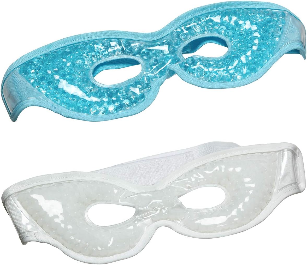 Ariel Edge Gel Eye Mask 2.0 with Eye Holes -Aqua Pearls™Hot Cold Compress Pack Eye Therapy with Eye Hole(Off-White): Health & Personal Care