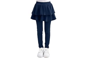 Cooraby 1/2/3 Pack Girls Leggings Toddler Girl Pants School Uniform Pants Warm Stretchy Skirt Leggings for Girls 2-14 Years