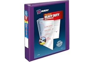 Avery Heavy-Duty View 3 Ring Binder, 1.5" One Touch EZD Rings, 1 Purple Binder (79774)