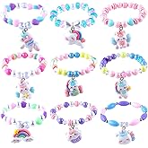 Niceup Elastic Charm Bracelets for Girls 4-8, Kids Beaded Friendship Bracelets Party Favor Set for Birthday, Princess Theme Goodie Bags & Dress-Up Play