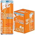 Red Bull Amber Edition Sugar Free Energy Drink, Strawberry Apricot, with 80mg Caffeine plus Taurine & B Vitamins, 8.4 Fl Oz, Pack of 4 Cans