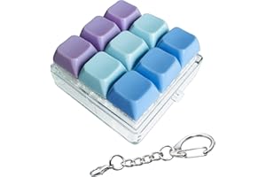 XIAWALANGZHUO Keyboard Fidget Toy, Keyboard Fidget Keychain 9-in-1 Keyboard Decompression Button Finger Clicker Toys Stress Relief Fidget Gifts (3 Colors- Blue Purple)