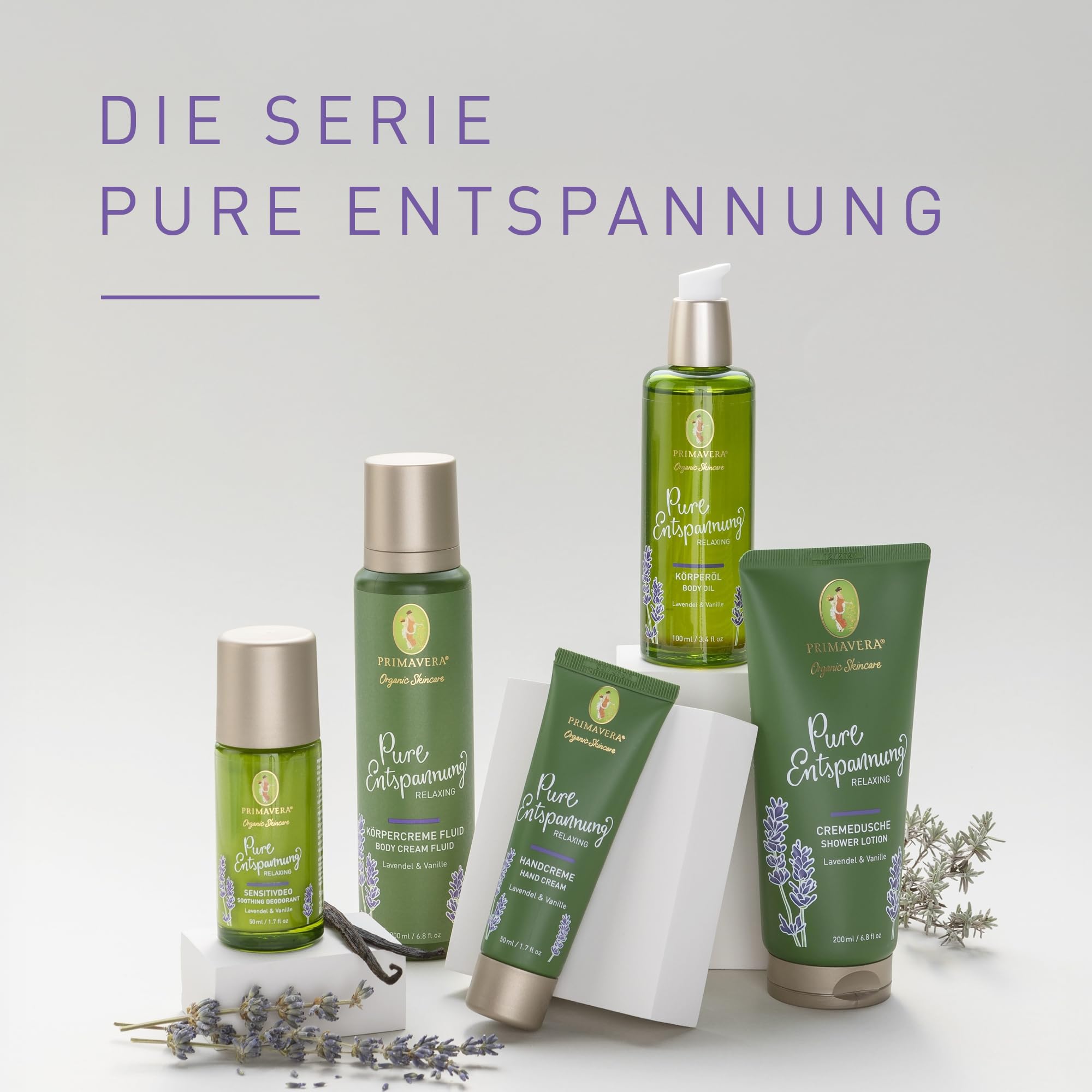 PRIMAVERA Pure Entspannung Cremedusche 200 ml – Duschgel, Duschbalsam, Naturkosmetik – Lavendel, Vanille Duft – reinigt sanft, beruhigt, pflegt – vegan 6