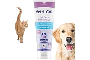 Vetri-Cal High Calorie Nutritional Gel for Dogs & Cats – Appetite Booster with Omega 3-6-9, Vitamins A-D-E-B – Recovery & Energy Support – Tasty Malt Flavor – 5 oz Tube
