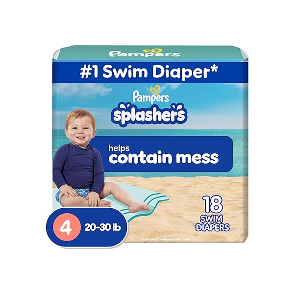 PAMPERS SWIM DIAPERS – SPLASHERS – SIZE 4,...