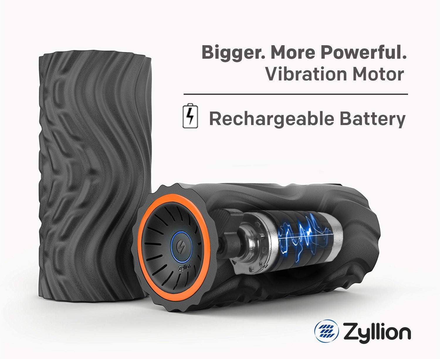 Zyllion Vibrating Foam Roller with 4 Intensity Settings – Rechargeable High Density Massager for Post Workout Muscle Recover, Myofascial Release, and Deep Tissue Massage, ZMA-22 (Orange/Black): Health & Personal Care