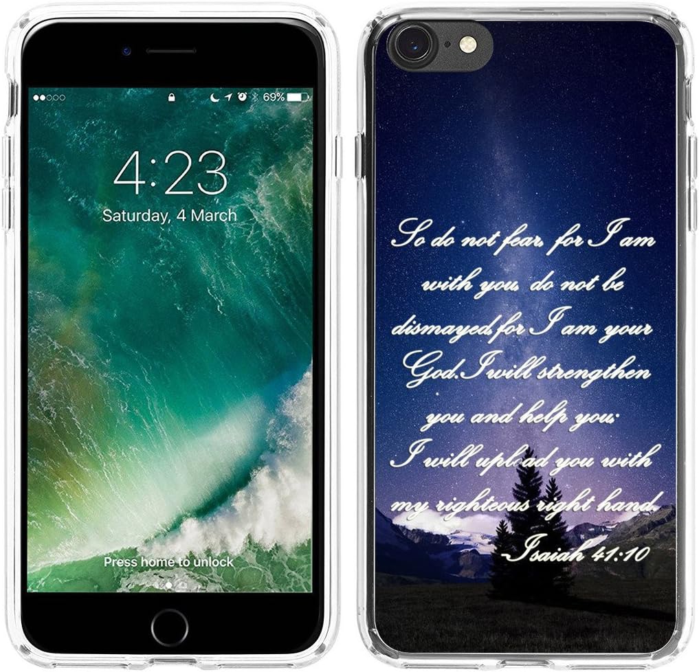 6S Case Case Christian,Hungo Thin Soft TPU Cover Shell Compatible with iPhone 6S/6 Bible Themes So do not Fear for I am with You do not be dismayed for I am Your god Isaiah