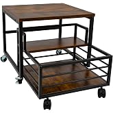 HIBOAT Mini Fridge Stand with Storage Moblie Fridge Table with Drawer Basket for Kitchen Dorm Used for Compact Beverage Refrigerators Upright Freezers