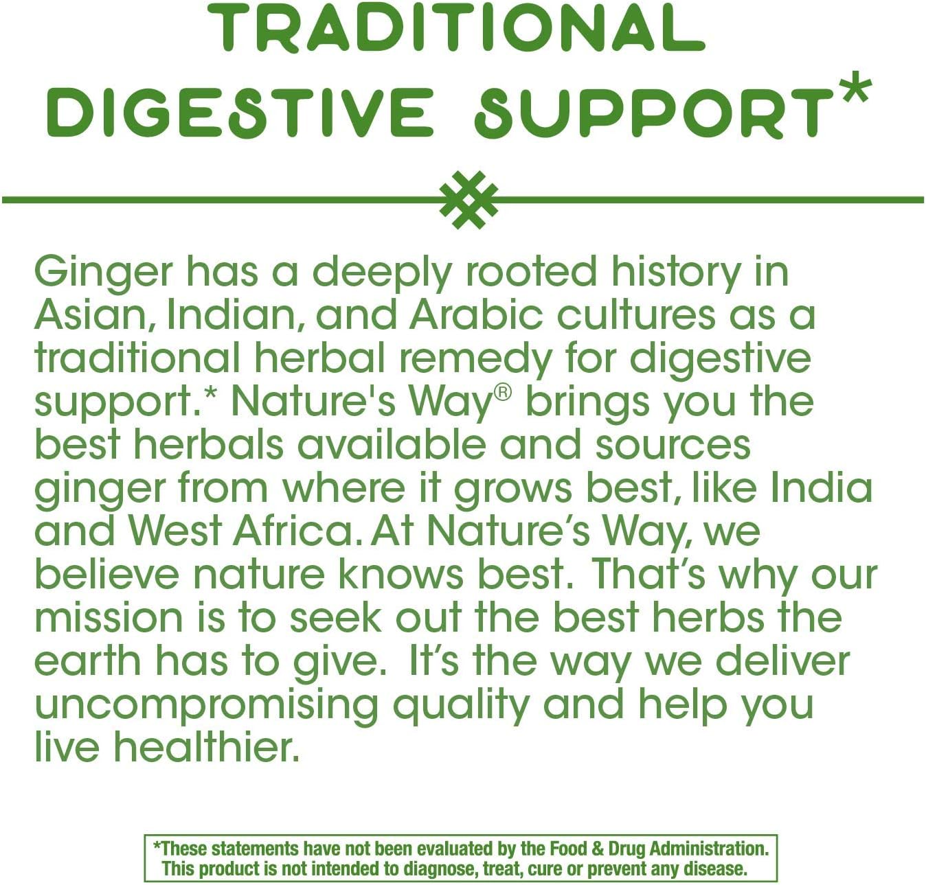 Nature's Way Premium Herbal Ginger Root, 1,100 mg per serving, 240 Capsules: Health & Personal Care