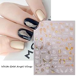 Gold Flowers Nail Art Stickers, Lace Flower Leaf