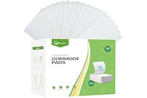 Moodooy Super Absorbent Bedpan Liners, Medical Grade 200 Count, Bedside Commode Pads, Absorbent Gel to Reduce Odor, for Bedside Commode Liners Disposable, Commode Chair, Portable Toilet Bags